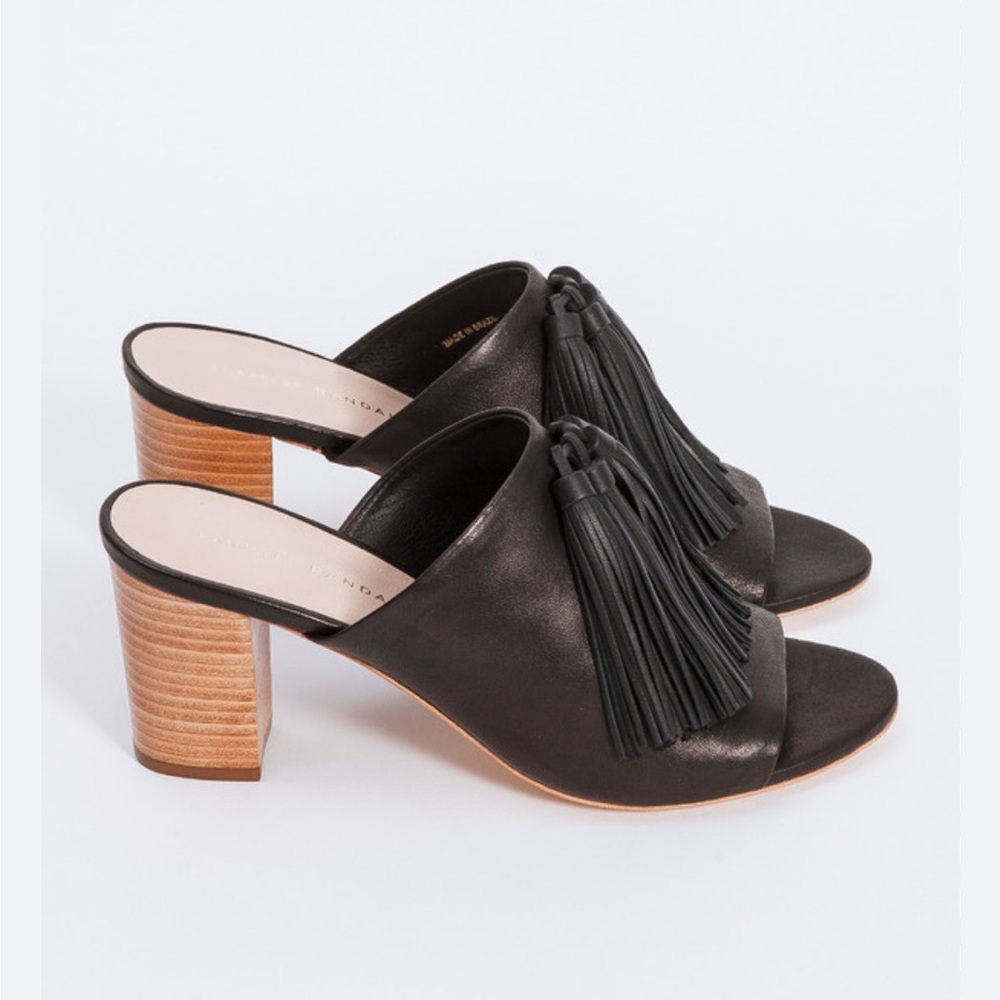 Loeffler Randall - Black Clo Tassel Mule- Size 8